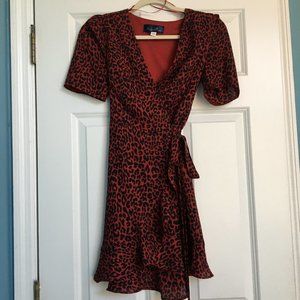 Francesca's Red and Black Tie Up Dress